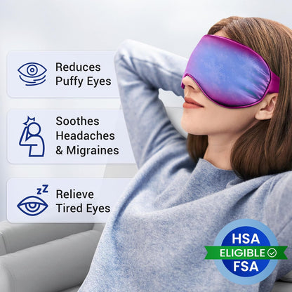 Skiennix Cooling Eye Mask - Fast Relief for Puffy Eyes & Migraines | Reusable Gel Pack in Purple