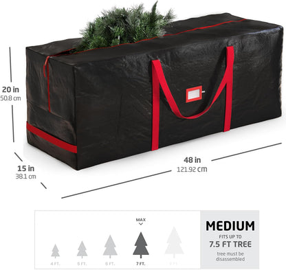 Zober Christmas Tree Storage Bag | Waterproof & Durable for 7.5 Ft Artificial Trees - Black
