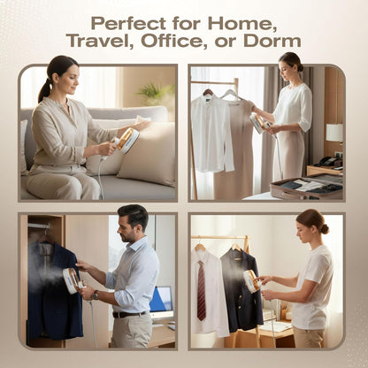 Skiennix Portable Clothes Steamer - 2-in-1 Handheld & Travel Iron, 1200W Fast Heat-Up, 180ml Tank