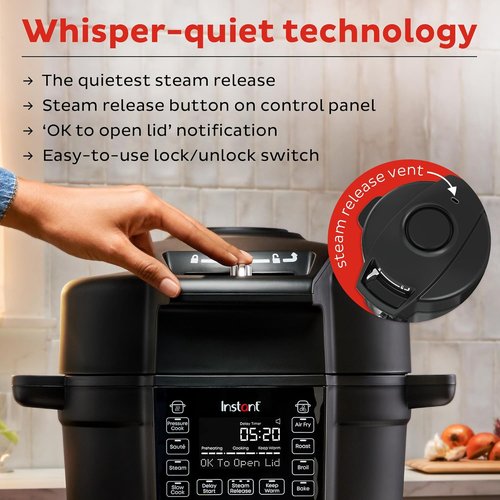 Instant Pot Duo Crisp - 13-in-1 Air Fryer & Pressure Cooker Combo | 6.5 Quart, 1500 Watts, Black - Over 800 Recipes