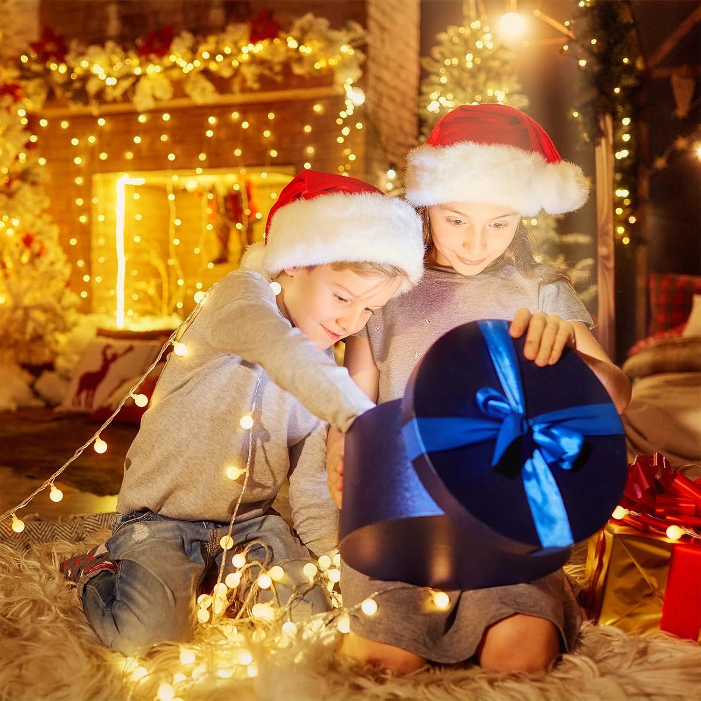 WERTIOO Globe String Lights - 33ft 100 LED Battery Operated Lights with Remote & Timer | Warm White for Indoor & Outdoor Use