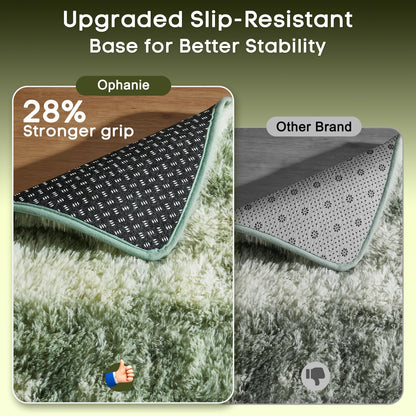 Ophanie Green and White Area Rugs for Living Room 6x9, Fluffy Shag Large Fuzzy Plush Soft Carpets, Floor Shaggy Rugs for Bedroom, Carpet for Kids Boys Girls Dorm Nursery Home Decor Aesthetic
