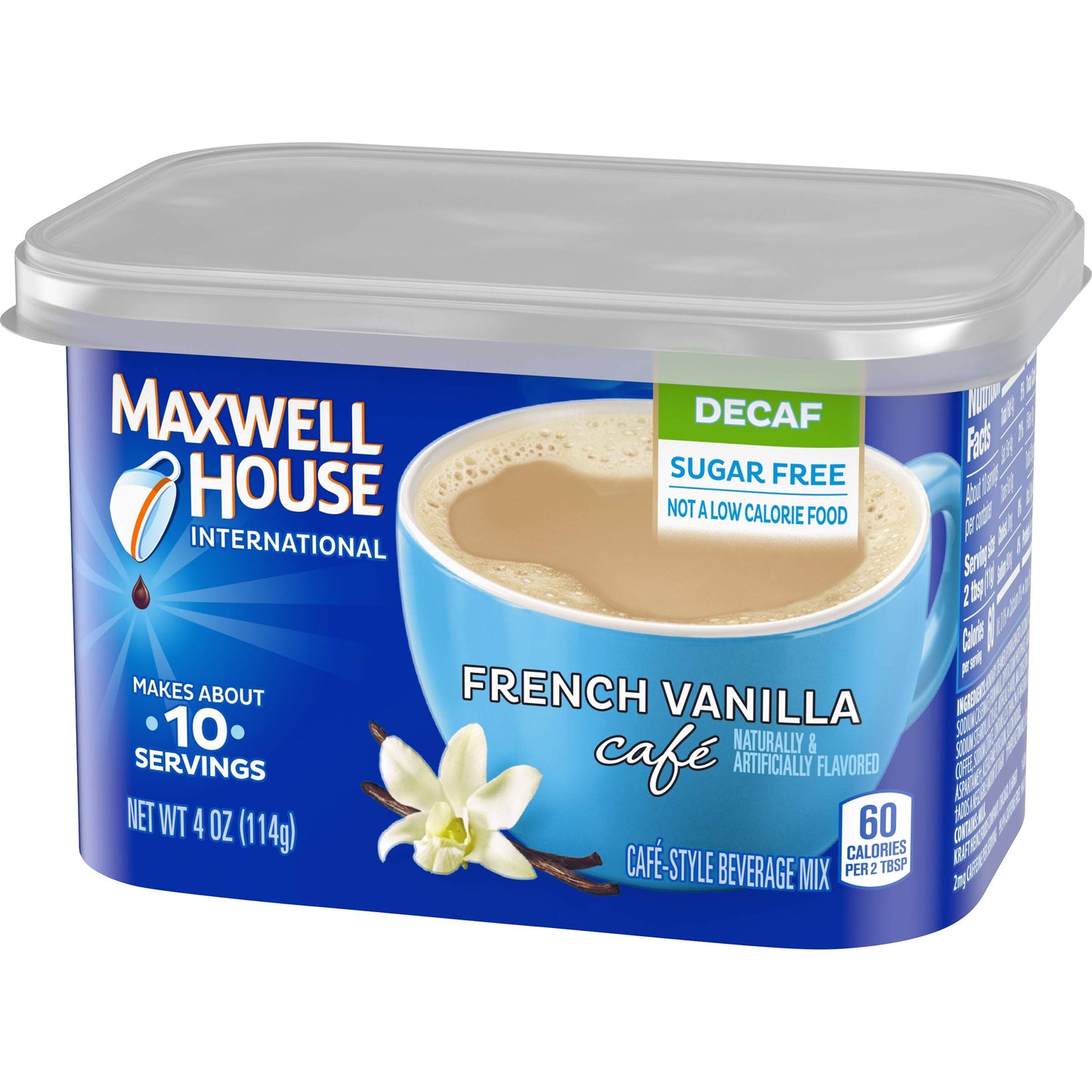 Maxwell House International Coffee Decaf Sugar Free French Vanilla Cafe, 4 Ounce