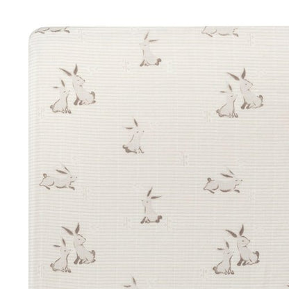 Crane Baby 100% Organic Cotton Gender Neutral Animal Nursery Bedding, Fitted Sheet, Soft Breathable GOTS Certified Cotton, Bunny Crib Sheet