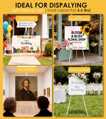 Skiennix Display Easel Stand - Lightweight Tripod with Carry Bag | Adjustable for Outdoor Painting & Events, 1PC White
