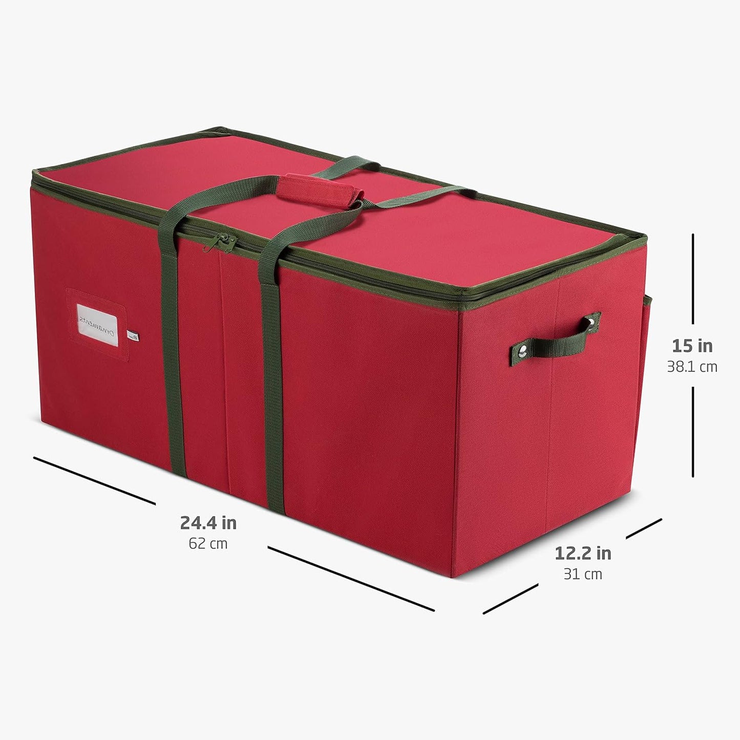ZOBER Nutcracker Storage Containers - Christmas Ornament Box for Up to 8 15-Inch Figurines - Red