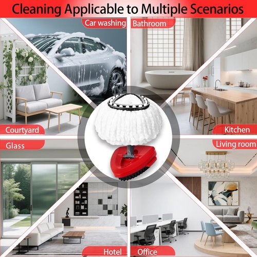 7-Pack Mop Heads Replacements for Ocedar EasyWring 1 Tank,Microfiber Spin Mop Refills, Deep Cleaning, Easy to Replace, Machine Washable