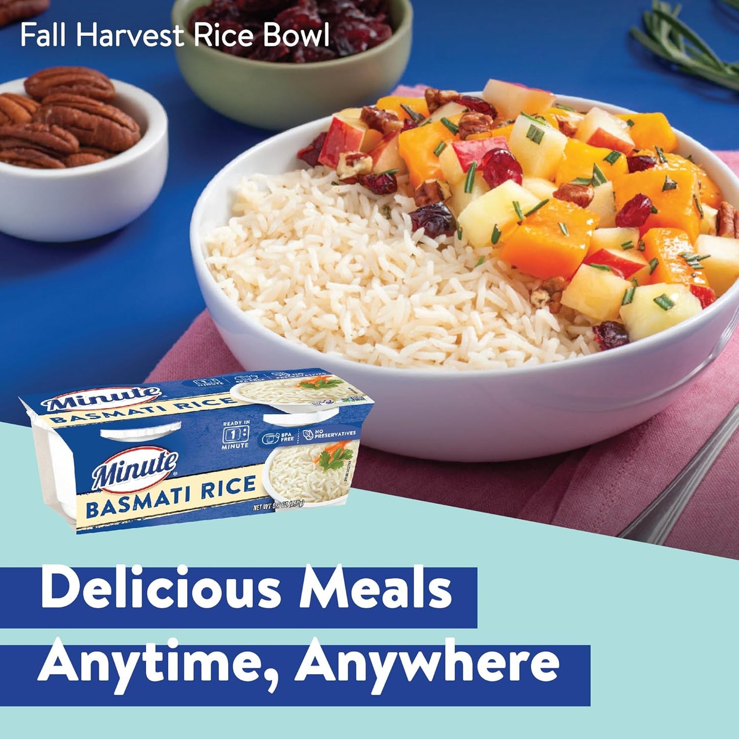 Minute Ready-to-Serve Basmati Rice Cups - Microwavable 8.8-Ounce Pack of 8 for Quick Meals