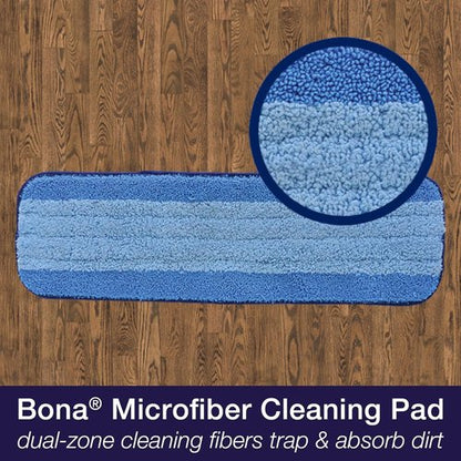 Bona Ultimate Hardwood Floor Care Kit - Pivoting Mop, Cleaning Solution & Microfiber Pads for Polishing