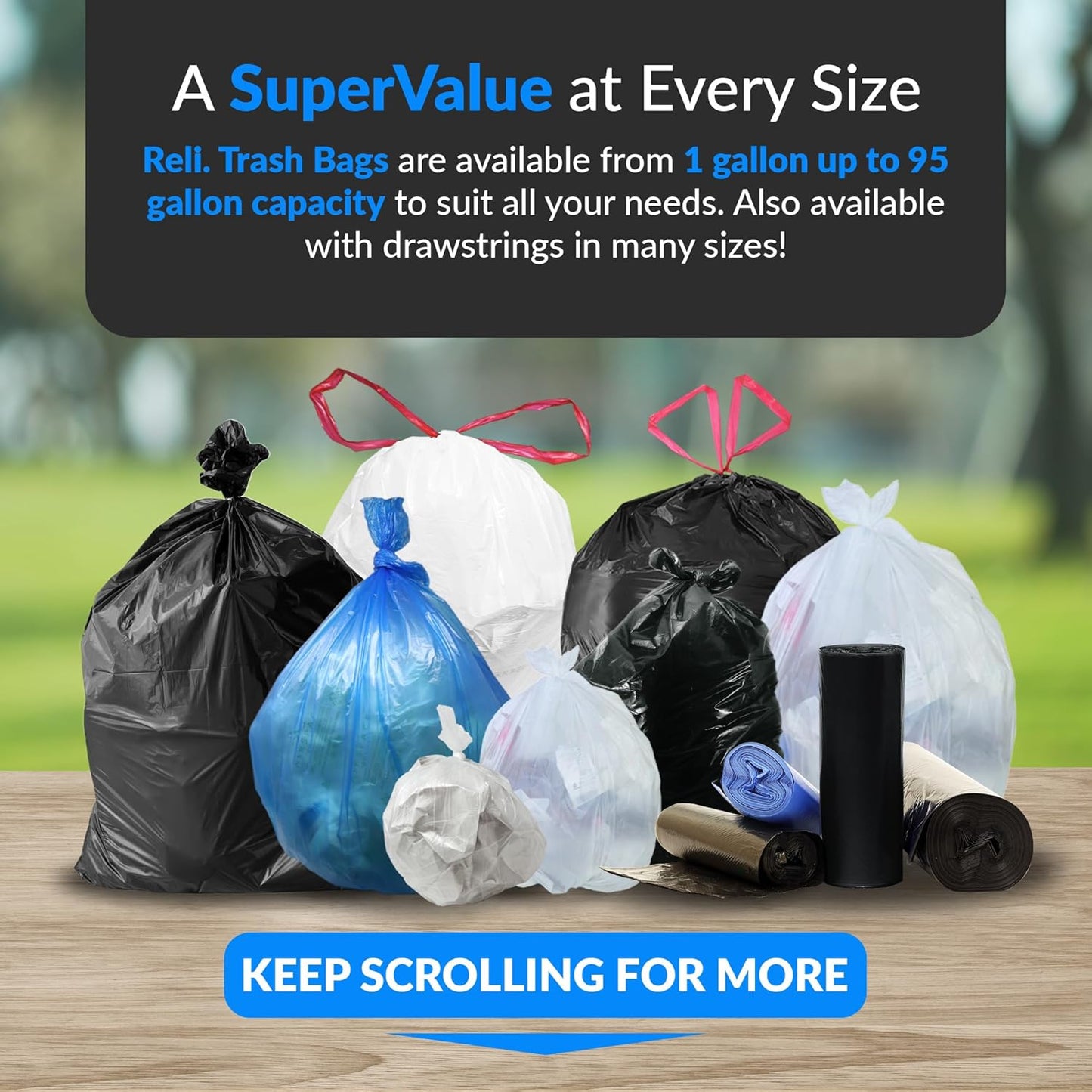 Reli. Heavy Duty 30-33 Gallon Trash Bags - 250 Count Bulk | Large Black Trash Bags Made in USA