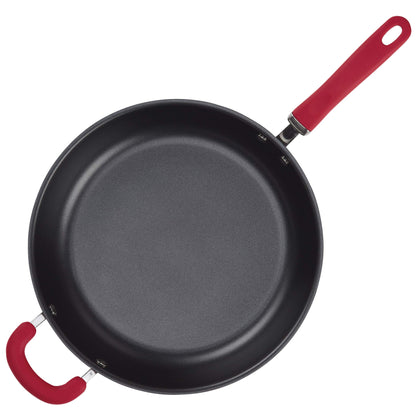 Rachael Ray Create Delicious Deep Hard Anodized Nonstick Frying Pan / Fry Pan / Hard Anodized Skillet - 12.5 Inch, Gray