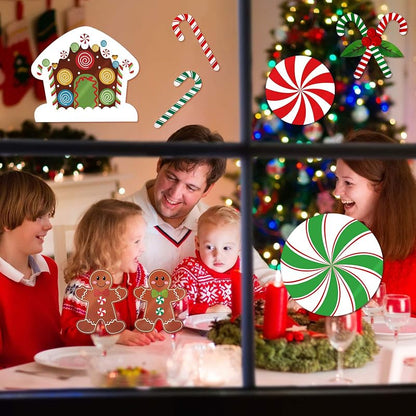 Christmas Peppermint Candy Cane Gingerbread Cutouts - 30 Pcs