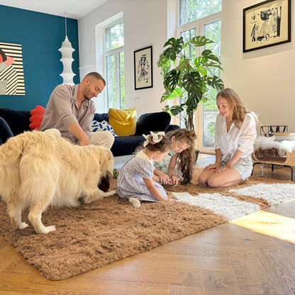 OLANLY Runner Rugs - Soft, Machine Washable Shaggy Carpet for Hallway & Bedroom | Khaki, 2x6 ft