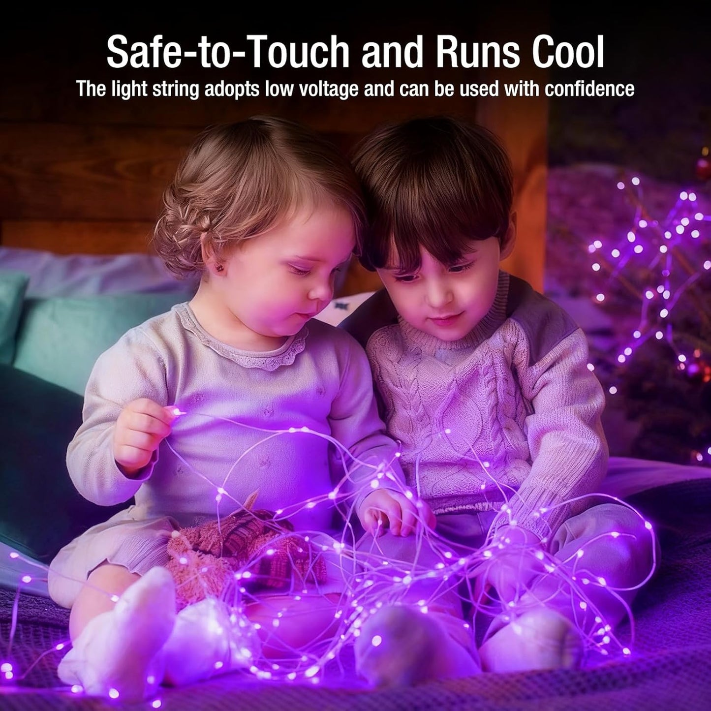 Skiennix 12 Pack Fairy Lights - 7ft Battery Operated 20 LED Twinkle Lights | Waterproof Purple for DIY Party Decor