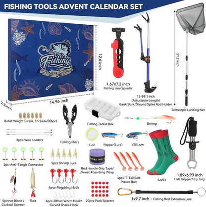 Fishing Tool Kit 2026 - Essential Fishing Gear & Equipment with Pliers, Hook Remover, Scissors & Lures | Perfect Gift for Men