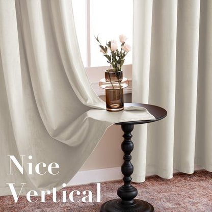 H.VERSAILTEX Velvet Curtains for Living Room 84 Inch Length 2 Panels Luxury Thermal Insulated Window Curtains for Bedroom Girls Room Super Soft Room Darkening Grommet Drapes, W52 x L84 Inches, Oatmeal