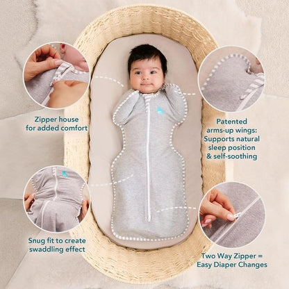Love To Dream Swaddle UP - Baby Sleep Sack for Self-Soothing | Snug Fit, 1.0 TOG, Navy, Newborn 5-8.5 lbs