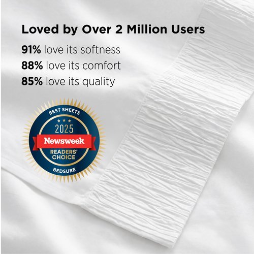 Bedsure Queen Sheet Set - 4 Pieces Soft Queen Size Sheets - Breathable & Cooling - Hotel Luxury - Easy Care Polyester Microfiber Bedding for Women, Men, Bright White