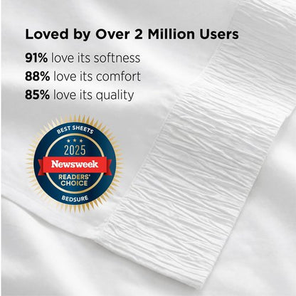 Bedsure Queen Sheet Set - 4 Pieces Soft Queen Size Sheets - Breathable & Cooling - Hotel Luxury - Easy Care Polyester Microfiber Bedding for Women, Men, Bright White