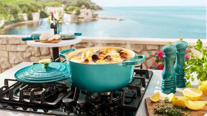 Le Creuset Enameled Cast Iron Cookware Set - 5 Piece | Riviera Color for Durable Cooking