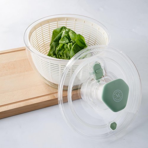 Martha Stewart Gulfwind 6.3 Qt Salad Spinner - Versatile Fruit & Vegetable Washer with Strainer