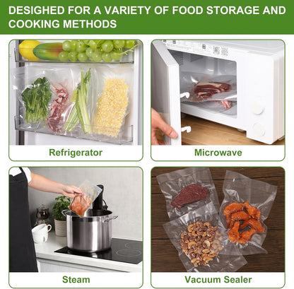 Moretoes Vacuum Sealer Bags - 6 Rolls of 11" x 20' BPA-Free Food Storage Bags for Sous Vide & Meal Prep