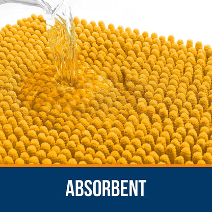 OLANLY Large Chenille Bath Rugs - Soft, Absorbent & Quick-Dry | 47x32, Golden Yellow, Machine Washable