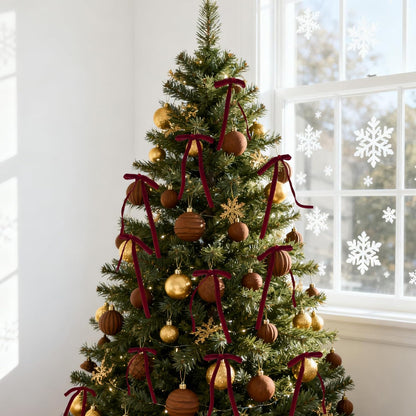 Regine Switzerland 24Pcs Velvet Bows - Burgundy Christmas Tree Ornaments for Festive Decor