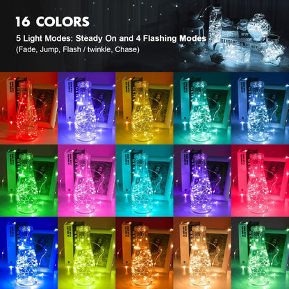 Skiennix 39Ft RGB Color Changing Fairy Lights - Battery Operated String Lights with Remote & Timer for Indoor/Outdoor Use