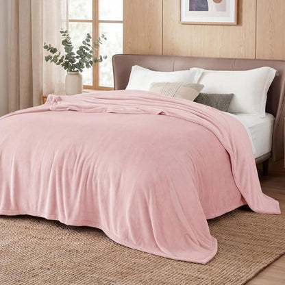 Bedsure GentleSoft King Size Pink Fleece Blanket - Soft, Lightweight, Plush Microfiber, 108x90 Inches