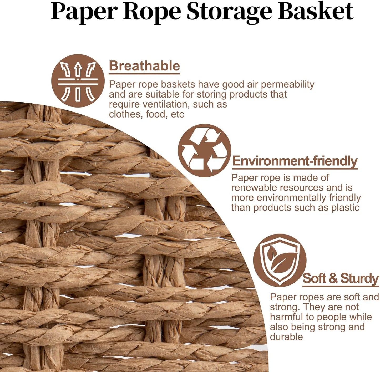 OIAHOMY Wicker Storage Baskets - Lidded Organizing Bins with Lock | Set of 2 in Natural Color
