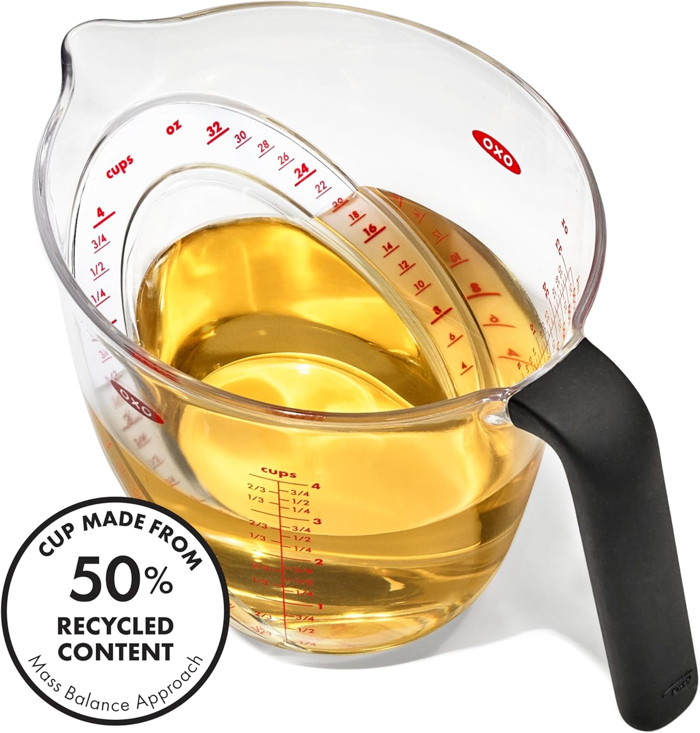 OXO Good Grips 4-Cup Measuring Cup - Angled Design for Easy Pouring and Accurate Measurements