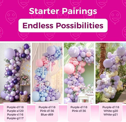 Bezente Pastel Purple Latex Balloons - 36 Inch Large 8 Pack for Bridal Shower & Wedding Decor