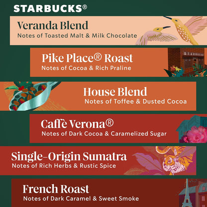 Starbucks K-Cup Coffee Pods - Blonde, Medium & Dark Roast Variety Pack | 40 Keurig Pods for Hot or Iced Coffee