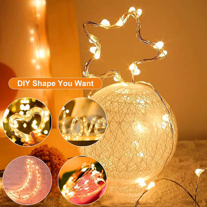 Skiennix 12-Pack Fairy Lights - Battery Operated 20 LED Mini String Lights | Waterproof Silver Wire for Weddings & Parties