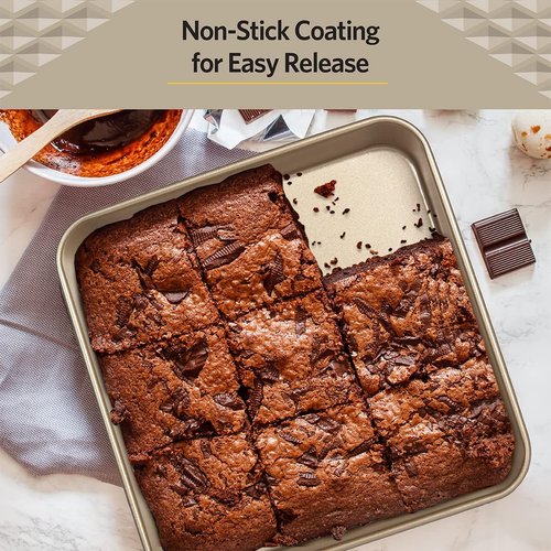 Glad Square Baking Pan - Nonstick Heavy Duty Bakeware for Cakes & Brownies | 9 Inches
