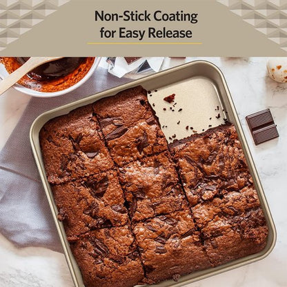 Glad Square Baking Pan - Nonstick Heavy Duty Bakeware for Cakes & Brownies | 9 Inches
