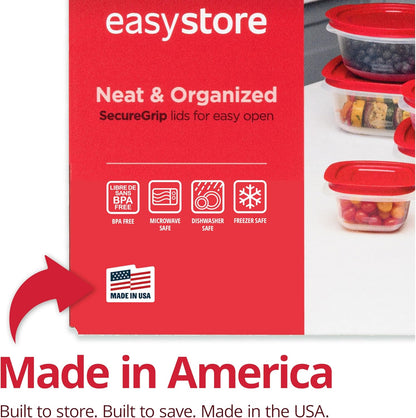 Rubbermaid EasyStore 34-Piece Food Storage Container Set - Rectangle, Square & Round with Lids