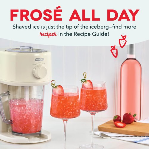 Dash Deluxe Shaved Ice & Sushy Maker with Serving Pitcher, 1L, Multi-Purpose Ice Shaver Machine for Homemade Shaved Ice, Snow Cones, Slushies, Cocktails & More - Cream