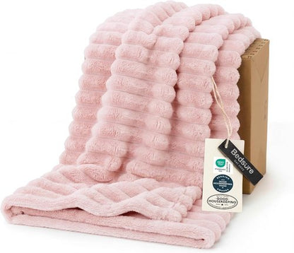Bedsure GentleSoft Fleece Blanket - Cozy Crystal Pink Throw for Couch, Perfect Size 60x80 Inches