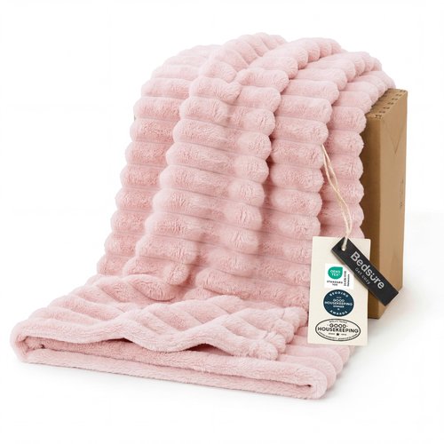 Bedsure GentleSoft Crystal Pink Twin Blanket for Bed - Super Soft Cozy Blankets for Women, Cute Large Blanket for Girls, 66x90 Inches