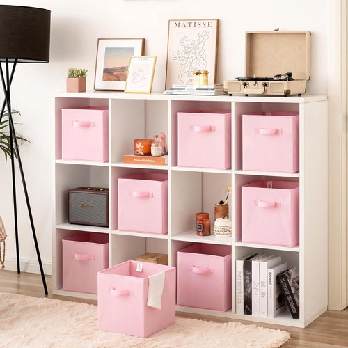 GRANNY SAYS Cube Storage Bins - 11-Inch Collapsible Fabric Organizers with Handle | Pink, 8-Pack