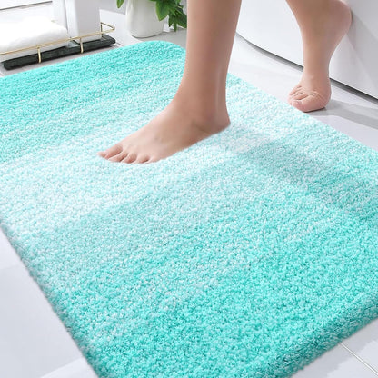 OLANLY Bath Rugs Mat - Extra Soft Microfiber with Rubber Backing | Quick Dry, Machine Washable, 30x20, Teal