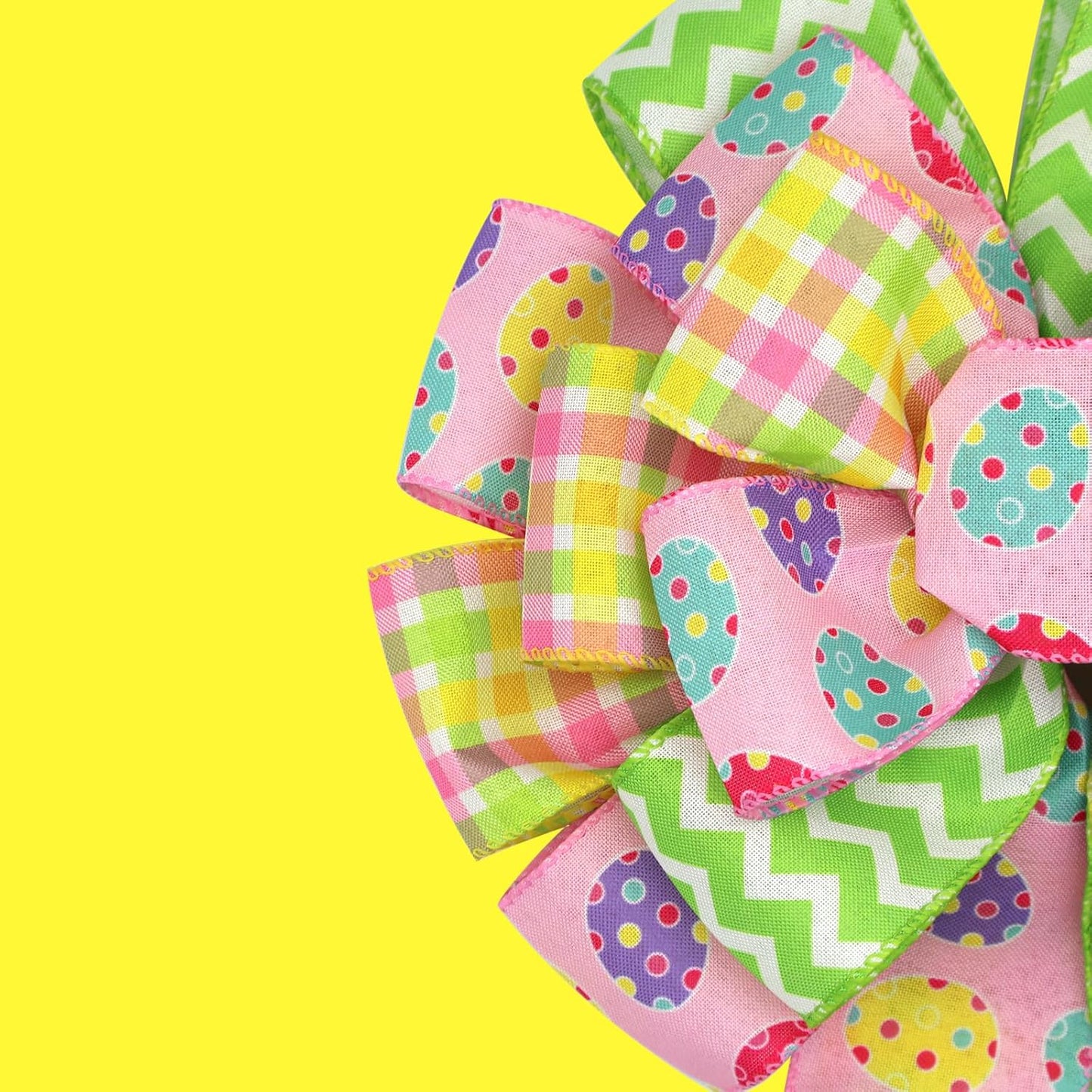 Montekin Large Easter Bows - 20x11 Inch Pre-Tied Wired Ribbon Bows for Wreaths & Tree Toppers | Yellow, 2 Pack