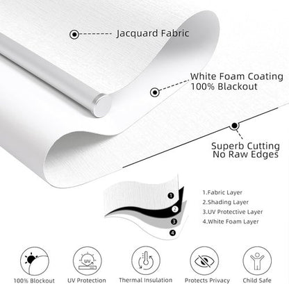 ChrisDowa Blackout Roller Shade - Cordless Indoor Blinds with Thermal Insulation | 34" Wide x 72" High, White