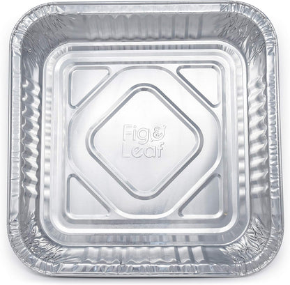 **Heavy Duty Aluminum Foil Cake Pans - 50 Pack | 8” x 8” Disposable Baking Tins for Roasting & Broiling**