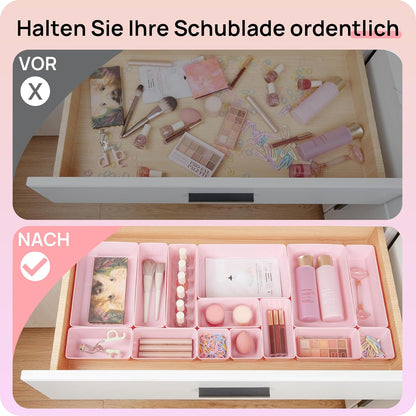Vtopmart 25 PCS Plastic Drawer Organizers - Versatile Bathroom & Vanity Storage Trays | Ideal for Makeup, Kitchen & Office