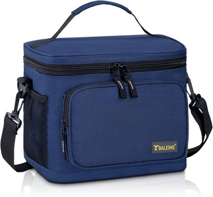 BALEINE Insulated Lunch Bag - Leakproof Cooler for Work & Picnic | 22 Can Capacity, Adjustable Strap, Large, Blue