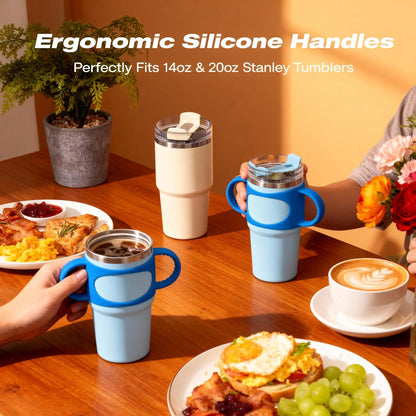 NiHome Silicone Dual-Handle Tumbler Grip - Fits 14oz Stanley & 12oz Zak Owala Cups | Perfect for Home & Travel