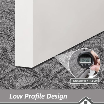 BEQHAUSE Dirt Trapper Door Mat 32" x 48", Non-Slip Washable Doormats Welcome Mat, Dirt Resistant and Absorbent Entrance Mat, Low Profile Floor Mats for Front Back Door, Entryway, Grey